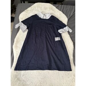 New 1901 Womens Navy Blue Short Dress Collared Plus‎ Size 24 NWT
